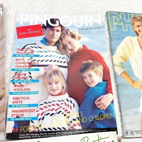 Knitting Sewing Magazines Aran Irish Knits Spinnerin Phildar Lot Vintage 60s 80s - Picture 3 of 12